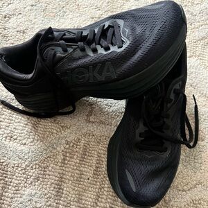Hoka One One Bondi 8 Men's Black Athletic Running Shoes size 8